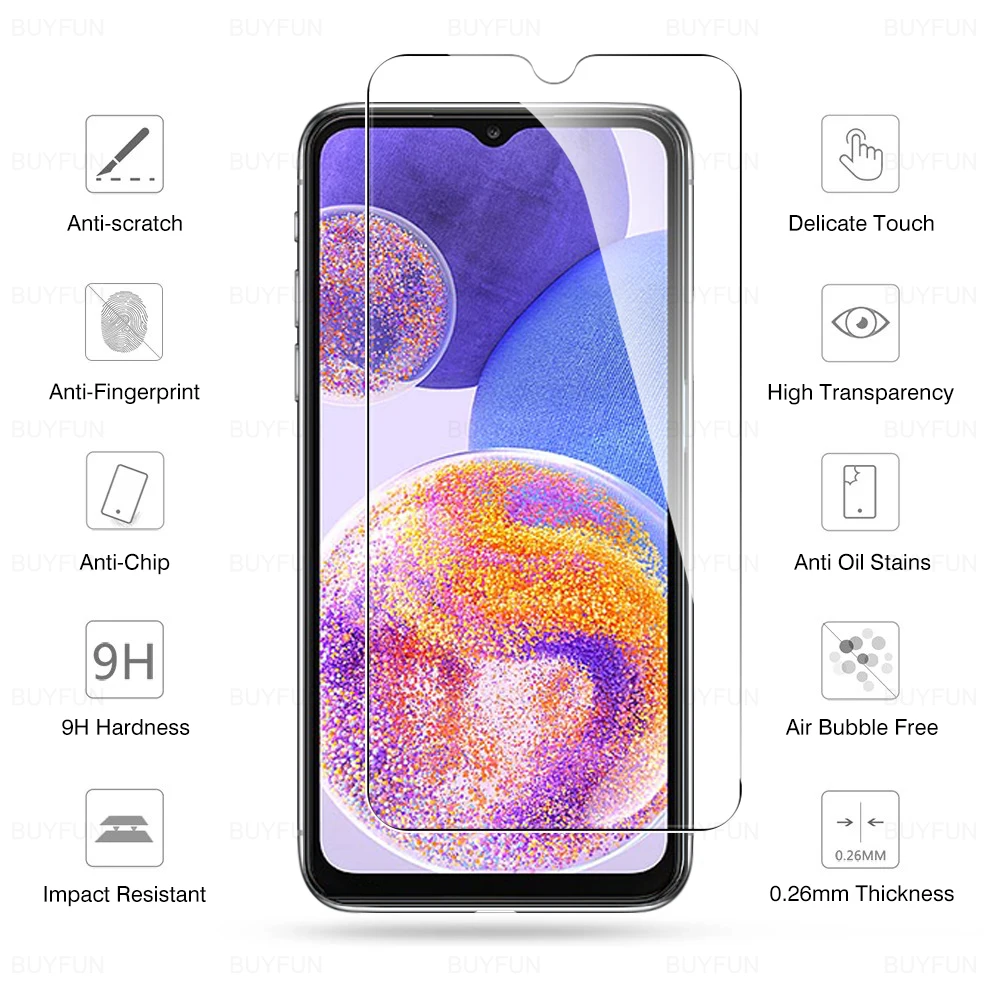 Закаленное стекло 6 в 1 для Samsung Galaxy A23 защитная пленка экрана A33 A53 A73 искусственное