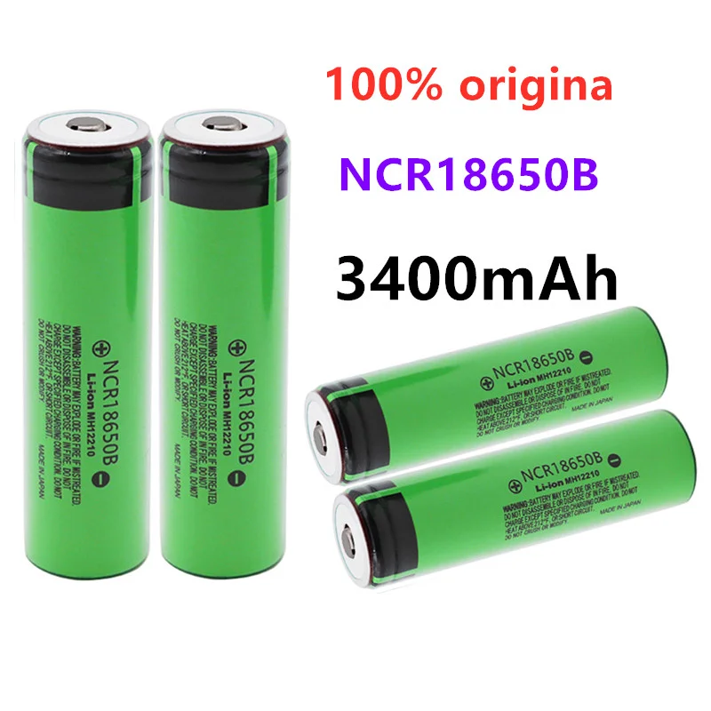 

100% New Original Panasonic NCR18650B 3.7v 3400mAh 18650 rechargeable lithium battery for Panasonic flashlight batteries+Pointed