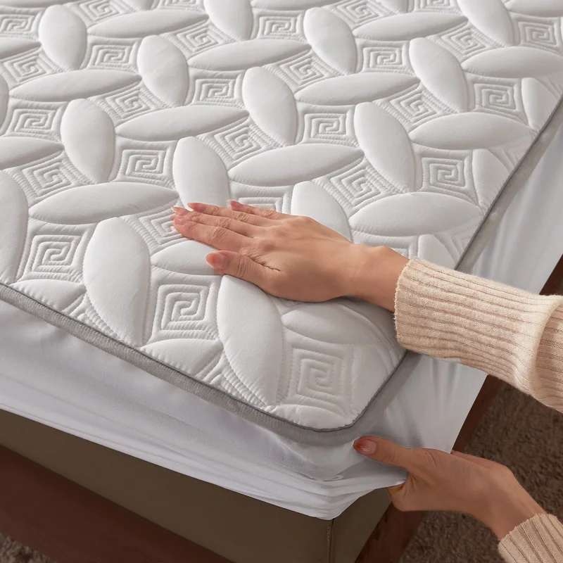 

Mattress Cover, Solid Color, Quilted, Waffle, Thick, Single Bed