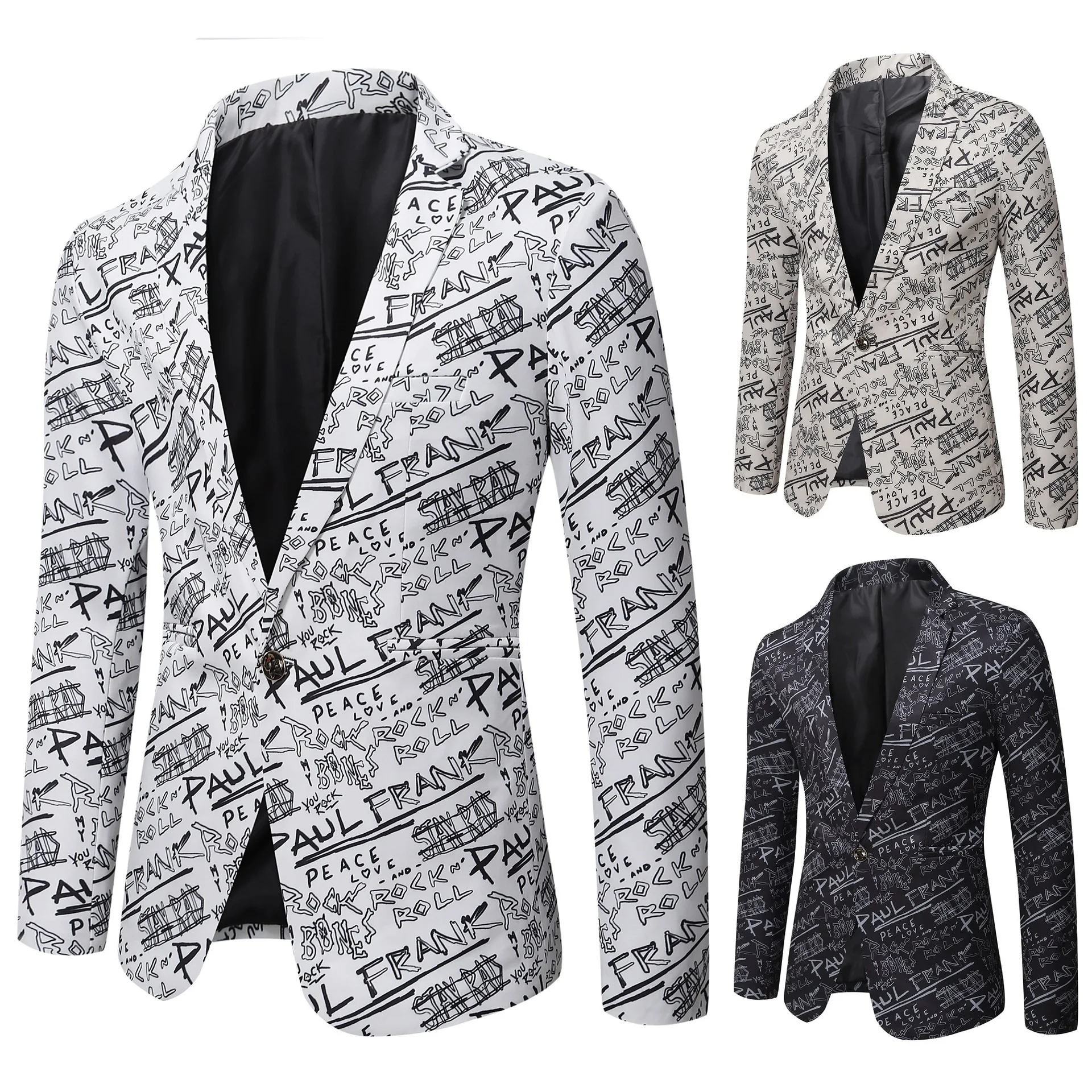 

2022 spring and autumn new men's casual letter printing suit jacket fashion men's tailored suit jacket men