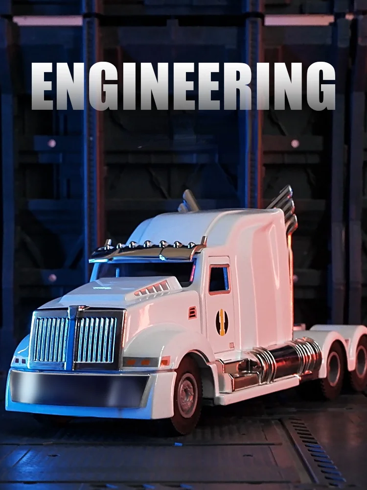 

1/50 Simulation Truck Alloy Car Model Collection Container Front Trailer Container Truck Children's Toy Car Truck Boy Gift