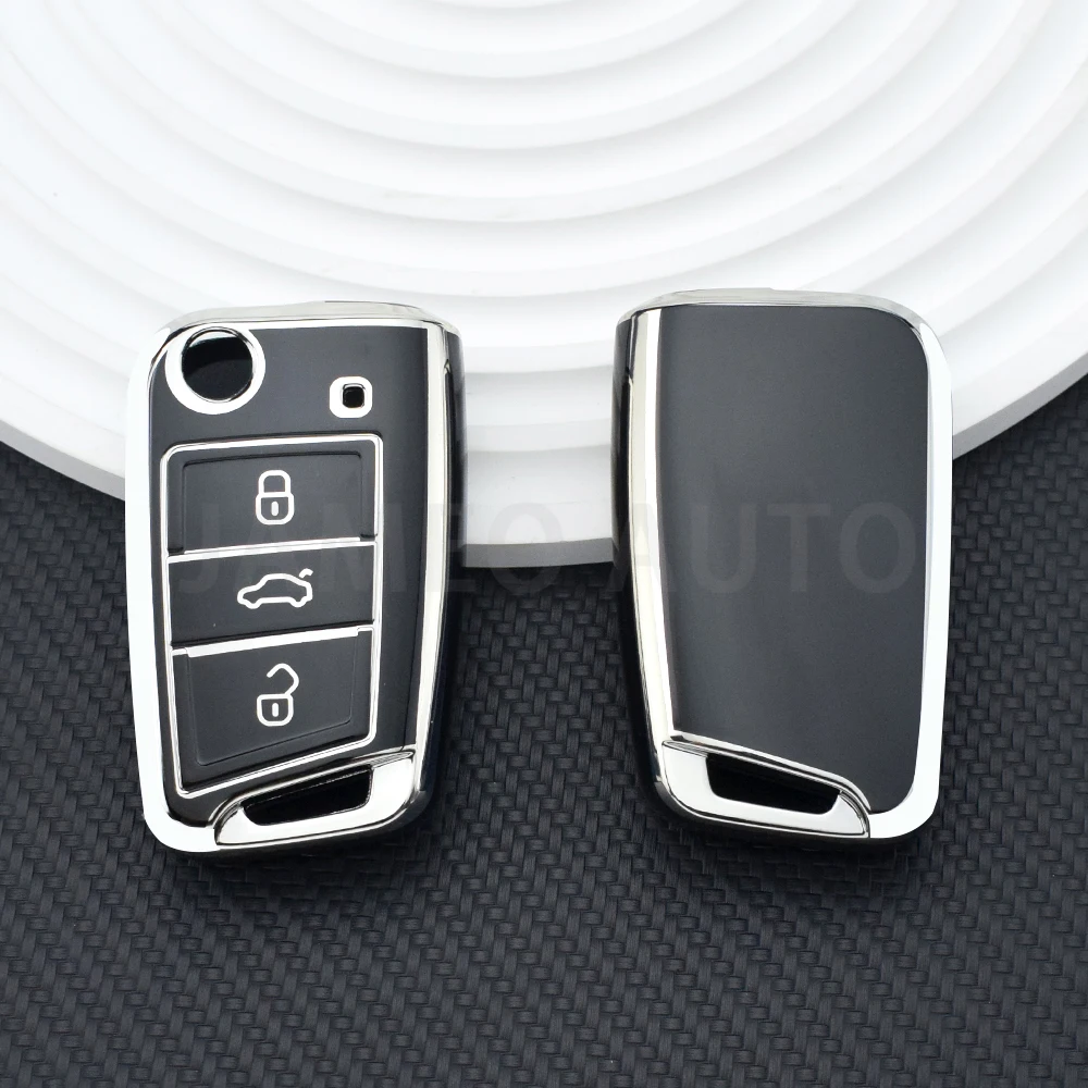 

Чехол для автомобильного ключа из ТПУ для VW Volkswagen Golf 7 MK7 Tiguan MK2 T-roc T-cross Skoda Octavia Kodiaq Karoq Seat Ateca Leon