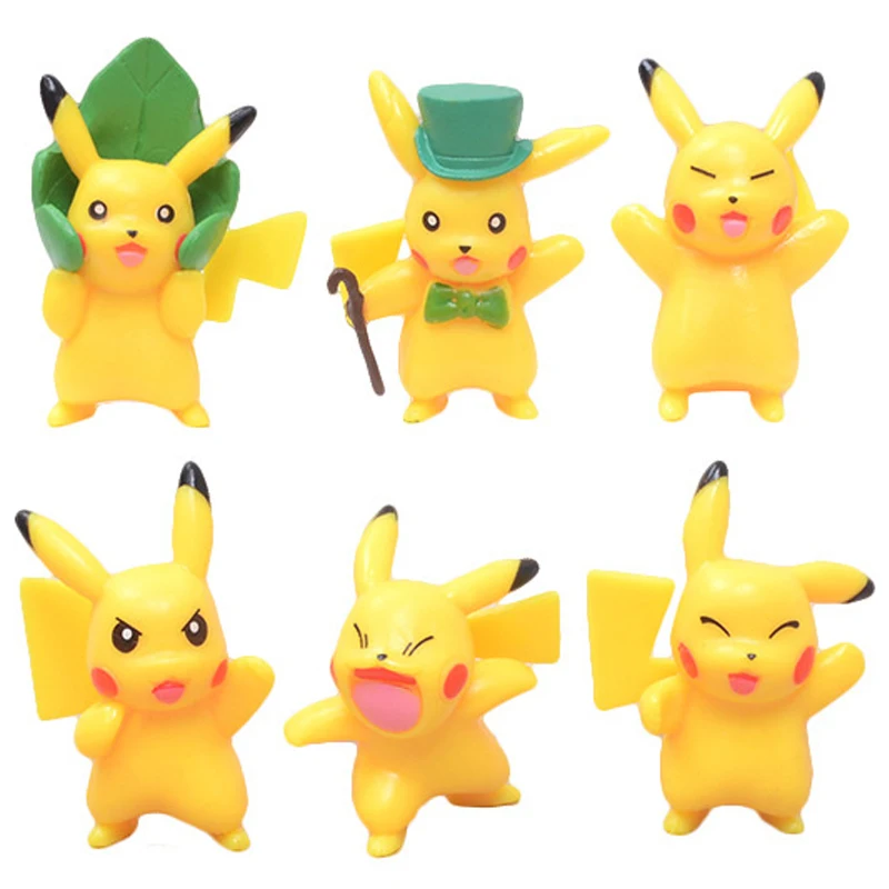 

Pokemon 6 Models of Pikachu Anime Figures Pokemon Toys Model Pokemon Anime Cartoon Car Ornament Car Interior