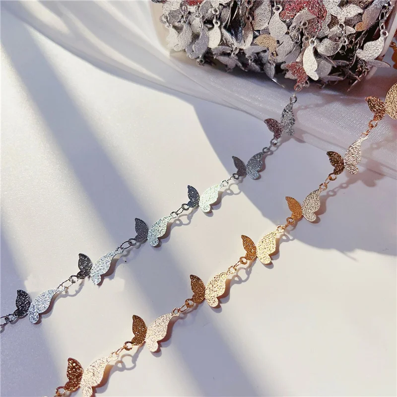 

1meter Kc Gold Color Butterfly Chains Necklace Bulk Copper Metal Link Chains Lot for Craft Diy Bracelets Jewelry Making Supplies