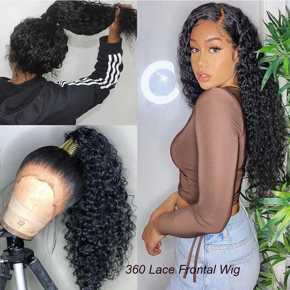 Deep Wave Lace Front Wig Human Hair Wigs For Women Brazilian 360 13x4 Deep Wave Frontal Wig Pre Plucked 4x4 Lace Closure Wig