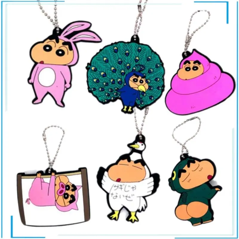

Anime Figures Crayon Shin-chan Shinnosuke Nohara Genuine Rubber Pendant Set Different Styles of Cute Cartoon Anime Characters