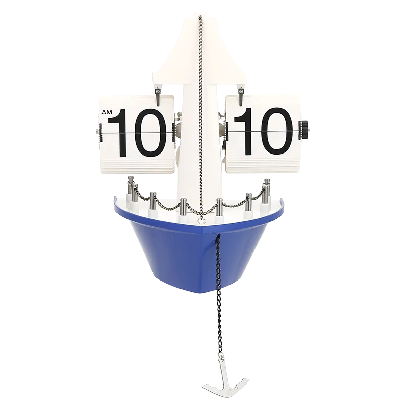 

Модные креативные часы для гостиной, часы с откидной панелью и кораблем, креативные декоративные часы с заводным механизмом для спальни