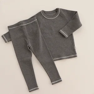 Solid Color Pajamas For Children Thermal Underwear Baby Long Johns Toddler Clothing Sets Boy Girl Bo in India