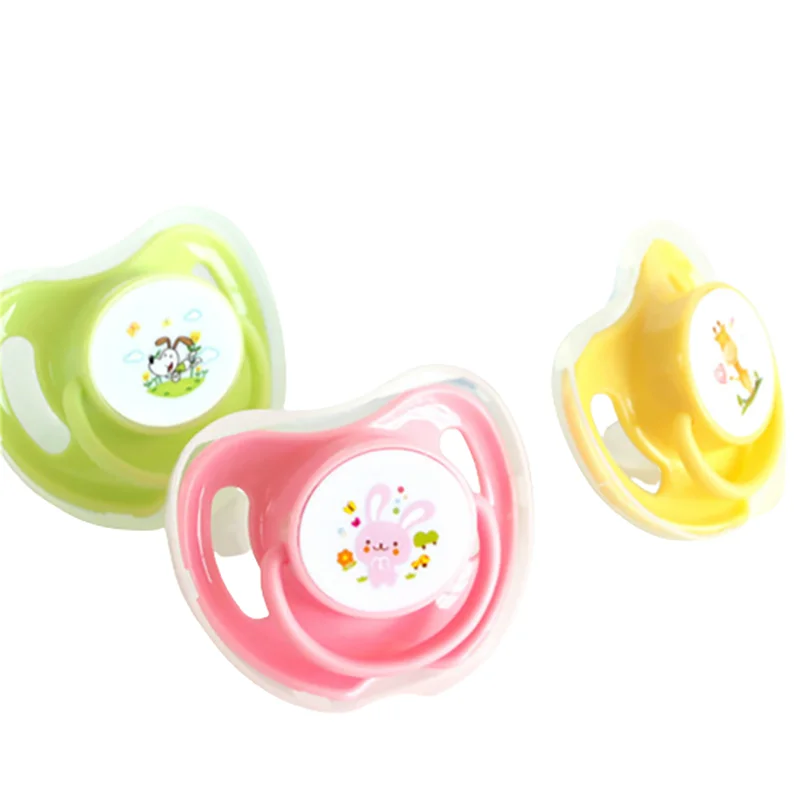 

1PCs Appease Pacifiers Baby Cotton Animals Printing Safe Food Grade Silicone Cute Baby Round and Flat Nipples Pacifiers