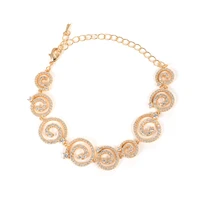 round disc copper wrist bracelet with cubic zircon 2022 new trend fashion jewelry for women girls