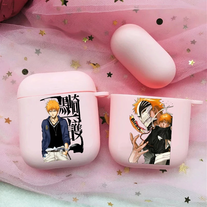 

Anime BLEACH grim Reaper Kurosaki ichigo Soft silicone TPU Case For AirPods Pro 1 2 3 Pink Wireless Bluetooth Earphone Box Cover