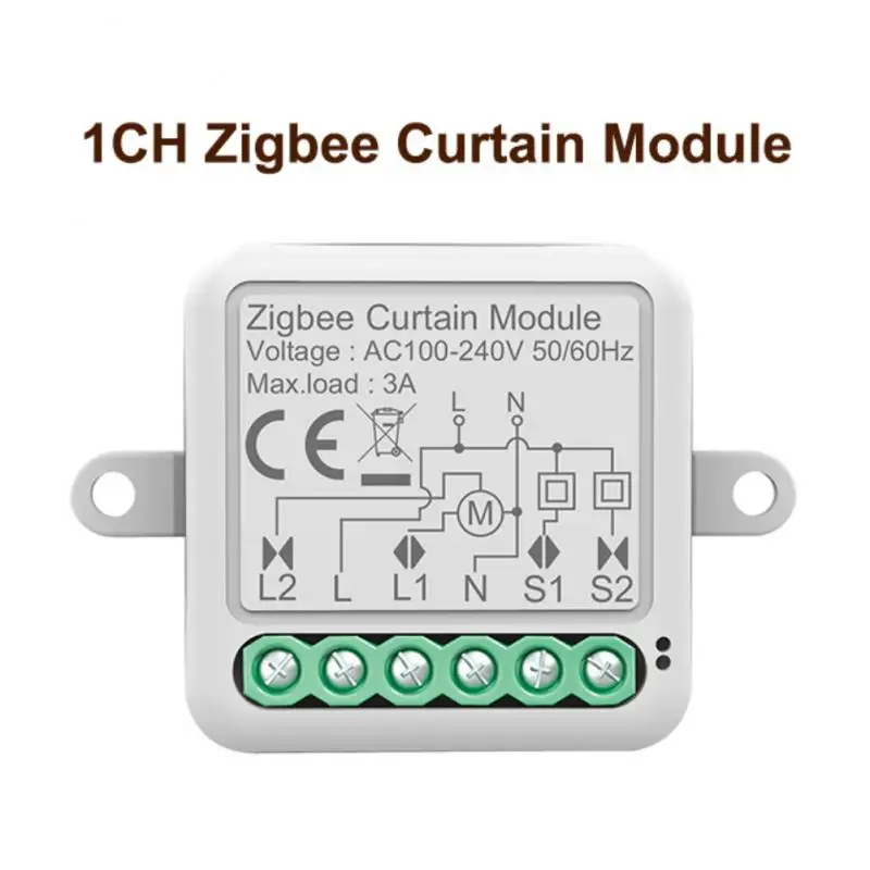

Mini Blind Switch Wireless Remote Control Zigbee Curtain Module Tuya Roller Shutter Electric Motor Switch 1/2 Gang 3a