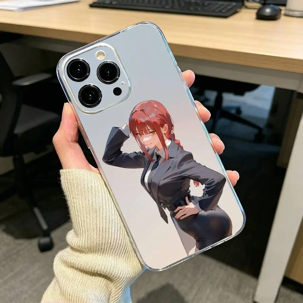 Фото Прозрачный противоударный чехол Chainsaw Man Gentle Makima для iPhone 17 16 15 14 13 12 11 Pro Max Plus №2