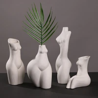 home decoration ins body modeling art vase nordic table decoration accessories ceramic vase sculpture white flower