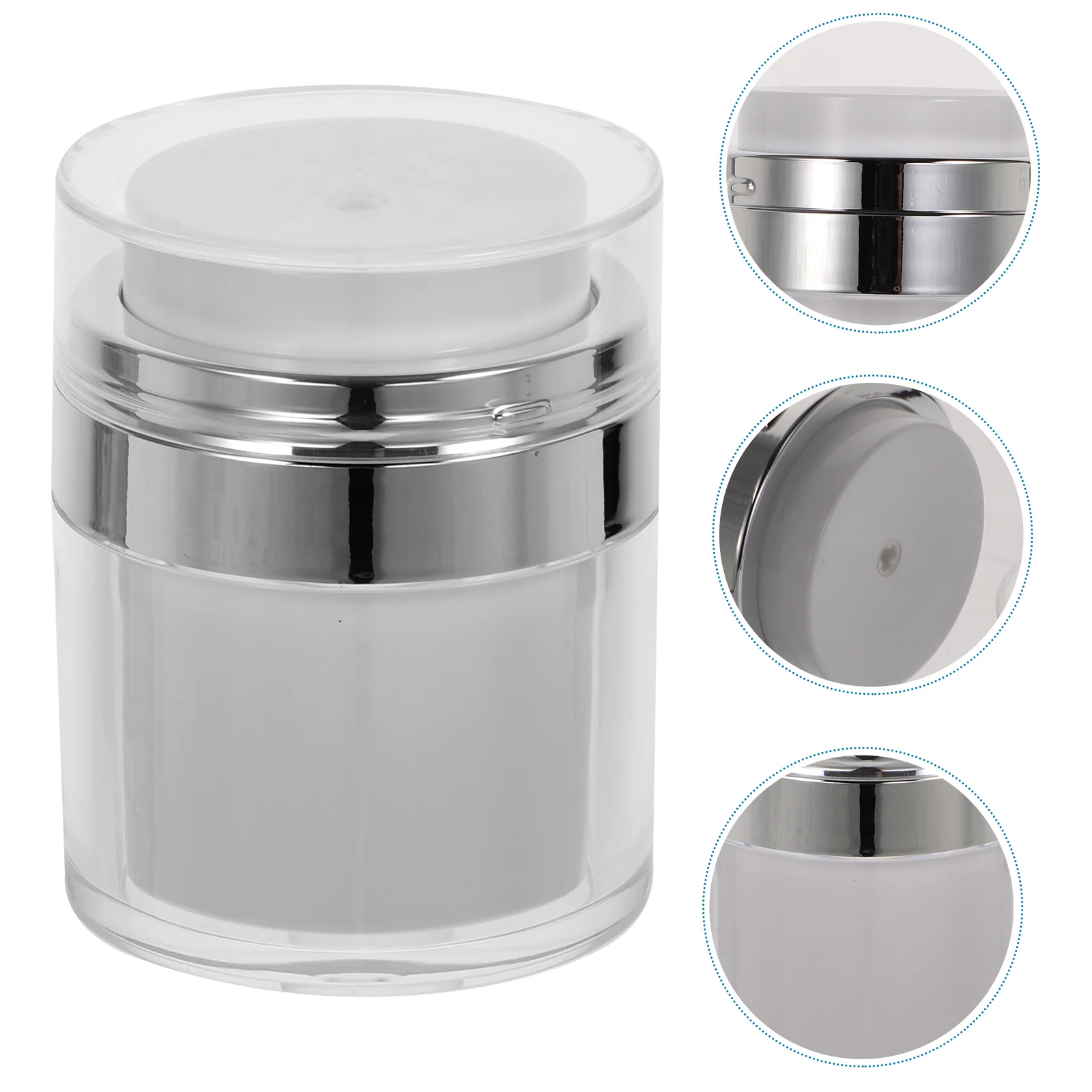 

2 Pcs Face Cream Vials Clear Container Lotion Pump Jar Bodycreme Press Cream Jar Cover Powder Orgnizers Lid
