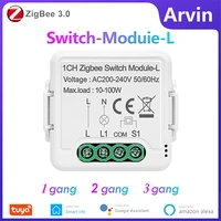 tuya zigbee smart light switch module 10a no neutral wire required 123gang supports 2 way control works with alexa google home
