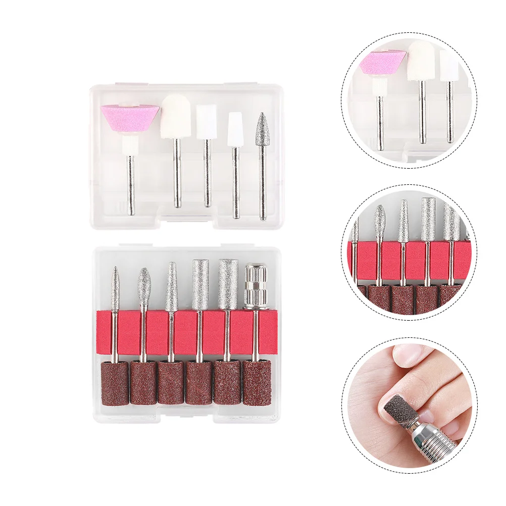 

Nail Drill Bits Nails Grinding Bit Round Cones Head Polishing Cuticle Dehydrator Kit Manicure Acrylic File Tool Set Accessories