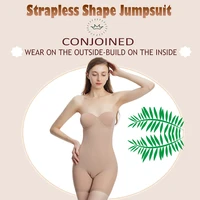 strapless body shaper jumpsuit women underwear seamless corset female hip lift abdomen chest support open crotch bodysuit