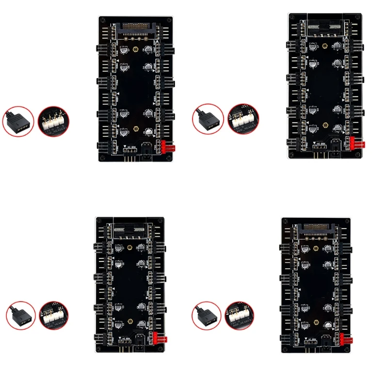 

12V 4Pin RGB Light 5V 3Pin ARGB PWM Splitter Hub for CASE Extension 2In1 Fan Por Dropshipping