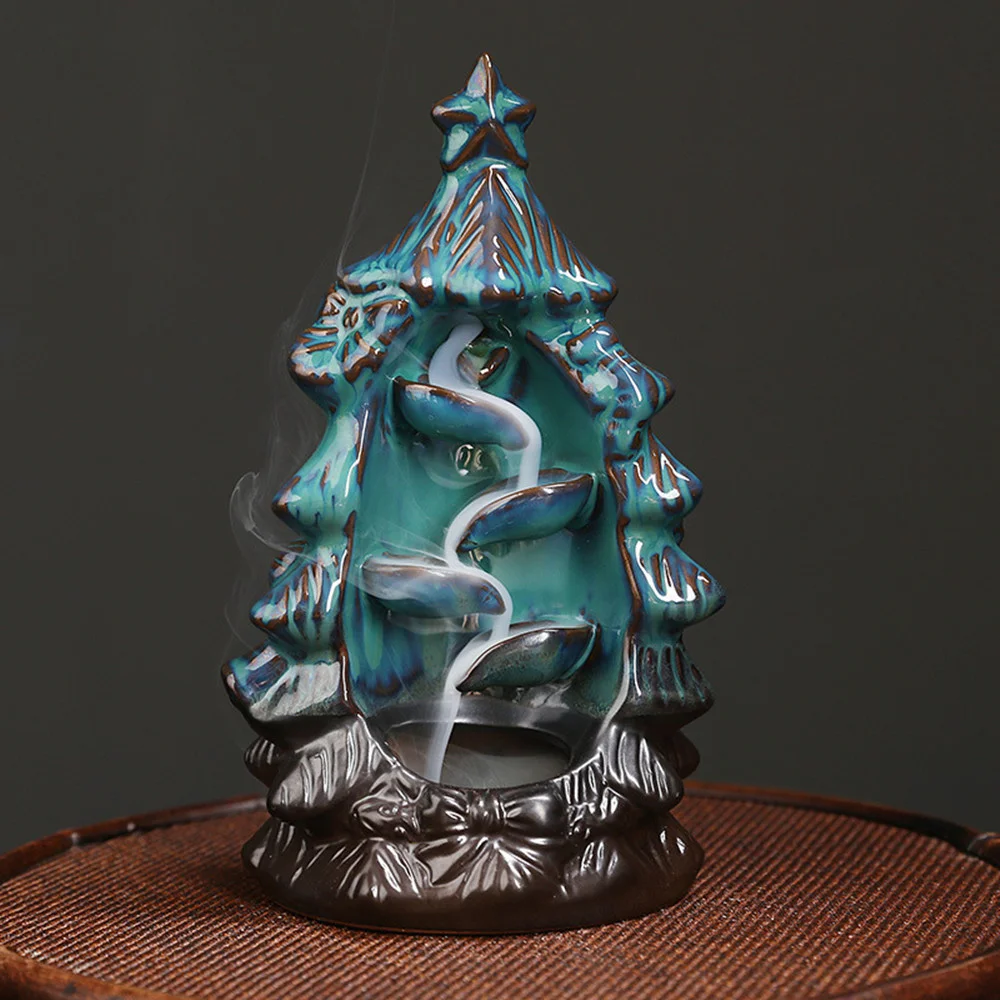 

Blue Christmas Tree Smoke Reflux Censer Home Decoration Ornaments Christmas Tree Reflux Censer Office Home Christmas Gift