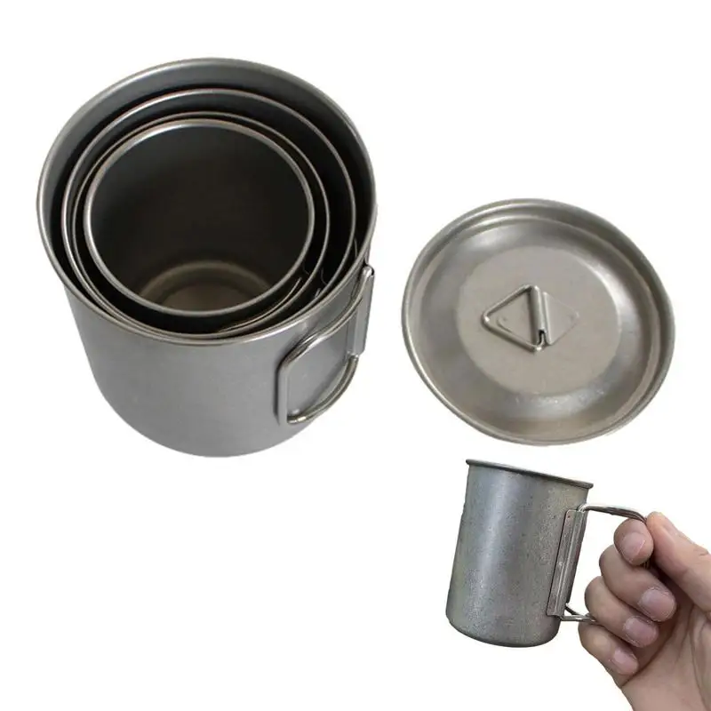 

Imitation Mug 200ml/300ml/400ml/500m Camping Tea Coffee Cup With Lid & Folding Handle Outdoor Lightweight Drinkware