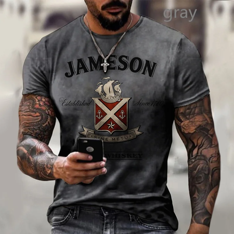 

Men's T-shirt Vintage 3D Print Vintage European and American Street Style Short Sleeve T-shirt Men's O-Neck Oversize Top