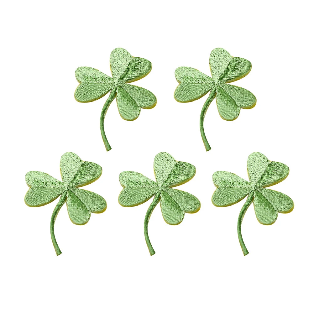 

Patchleafshamrock Iron Four Embroidery Diy Cloth Stickers Luckycartoon Embroidered Clothes Day Applique Sew Patrick Sewingdecal