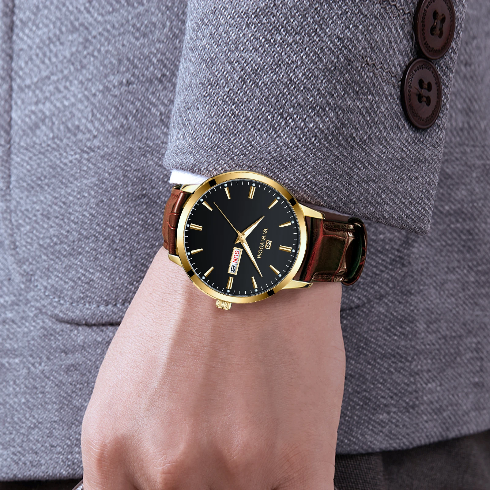 Новинка 2023 мужские деловые часы классические в британском стиле с кожаным