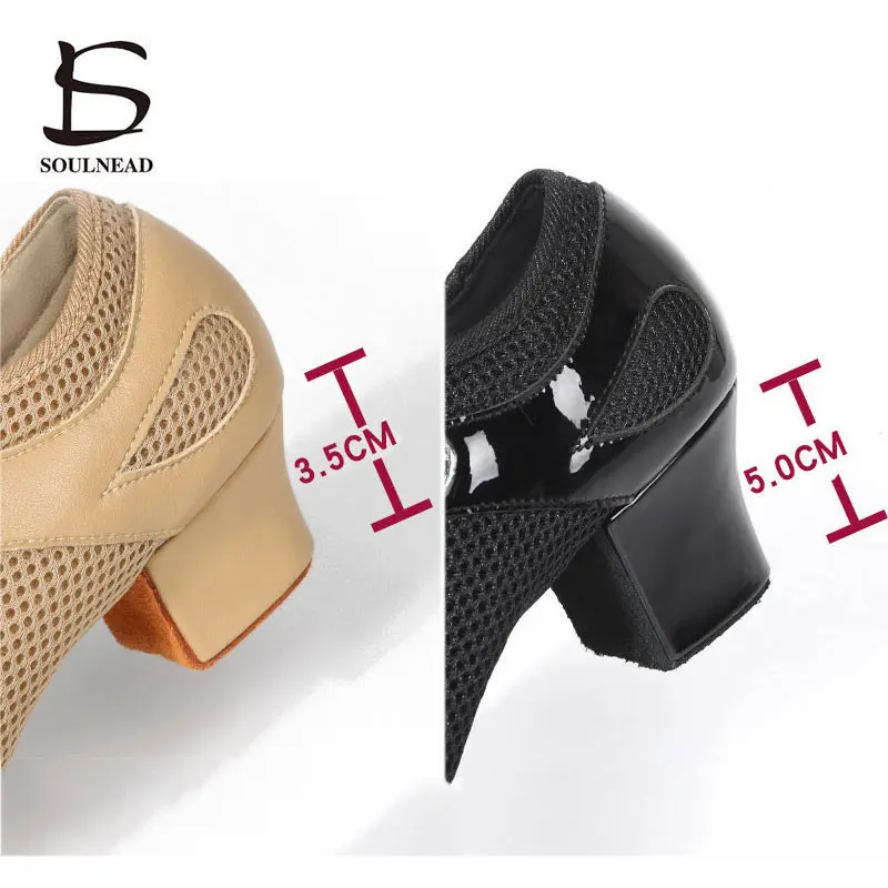 Latin Dance Shoes Women Jazz Ballroom Female Salsa Dancing Shoe Middle Heel 3 5 cm Modern Tango Training Ladies Dance Sneakers