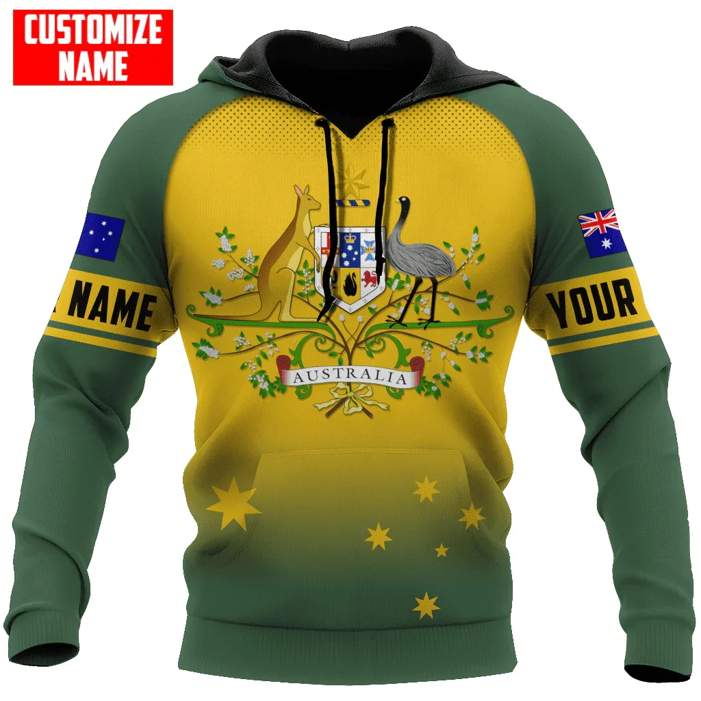 

Personalized Name Australia kangaroo 3D Printed Men's Hoodie & Sweatshirt Unisex Casual Zip Pullover sudadera hombre ADW112