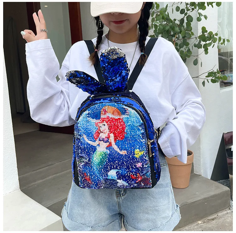 Children Fashion Sequin Backpacks 2022 Unicorn Mermaid Cute Cartoon Student Bags Girl Boy Travel Backpack All-match Sac Licorne
