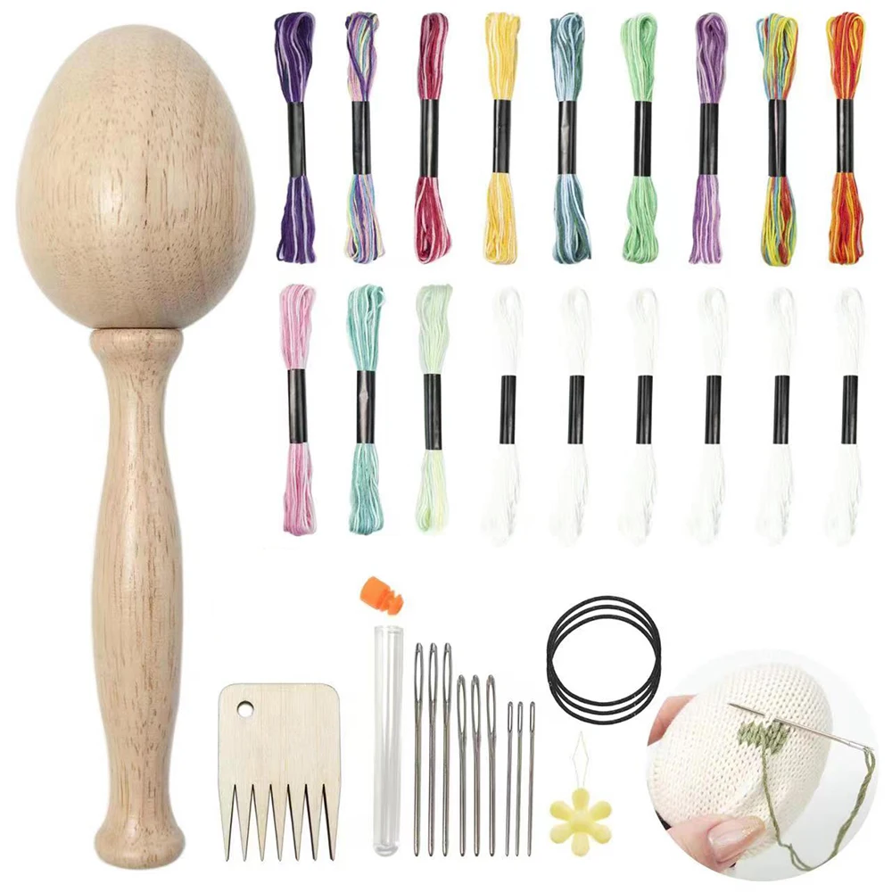 

DIY Wooden Darning Mushroom Patchwork Tool Mending Pants Clothes Socks Weaving Crafts Needle Holder Thread Sewing Accessories