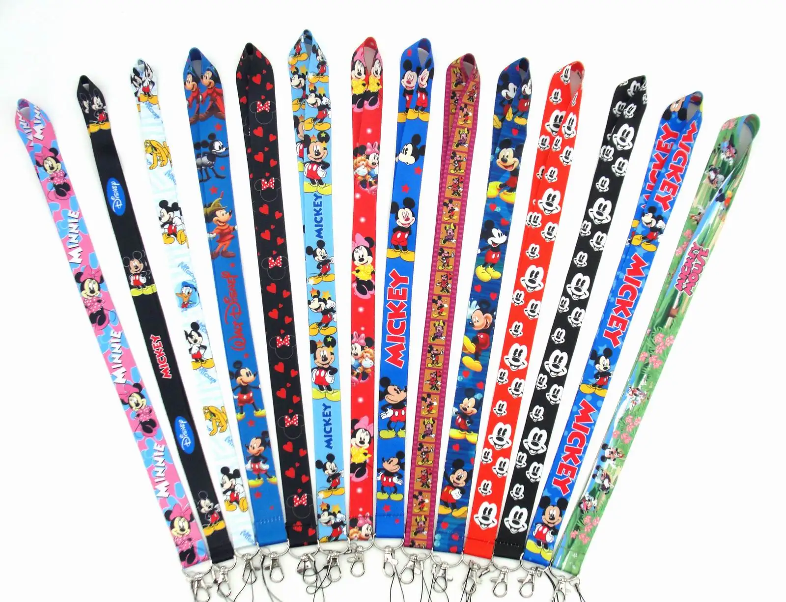

10pcs Disney mickey Cartoon Neck Lanyard Necklace Phone Straps Key Chain,Neck Lanyard for ID Badge Holder Bags