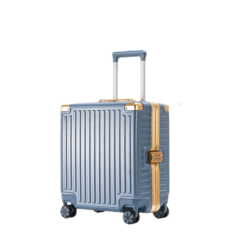 New 18-Inch Aluminum Frame Boarding Bag Password Lock Luggage Women's Trendy Fresh Suitcase Universal Wheel Fashion