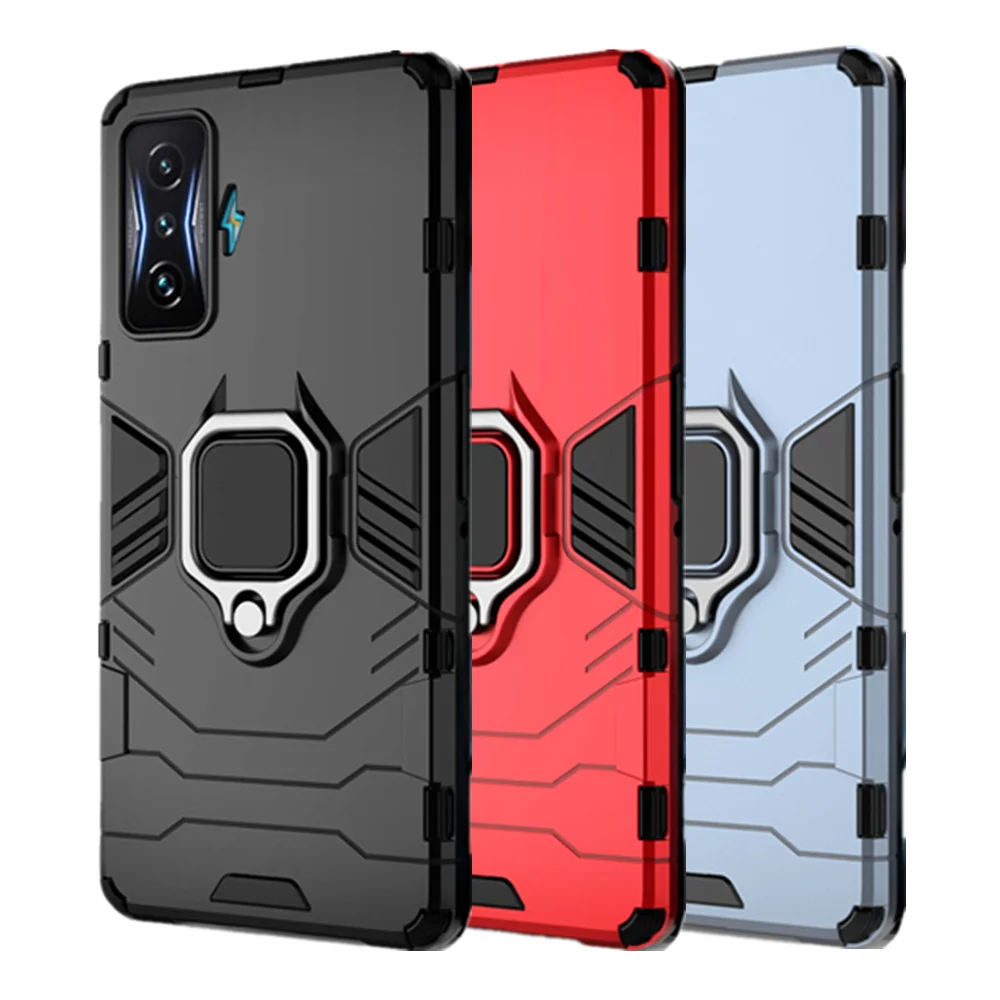 

4 in 1 Case on the For Xiaomi PocoF4 GT Ring Stand Cover For Poco Poko Pocco Little F4GT F 4 GT 4GT F4 GT 5G Global Version