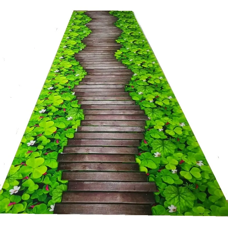 

Large Tapete 3d Floor Carpet Rose Hotel Corridor Hallway Carpet Wedding Tapis Rose Soft Runner Rug Green Stair Carpet Centre Rug