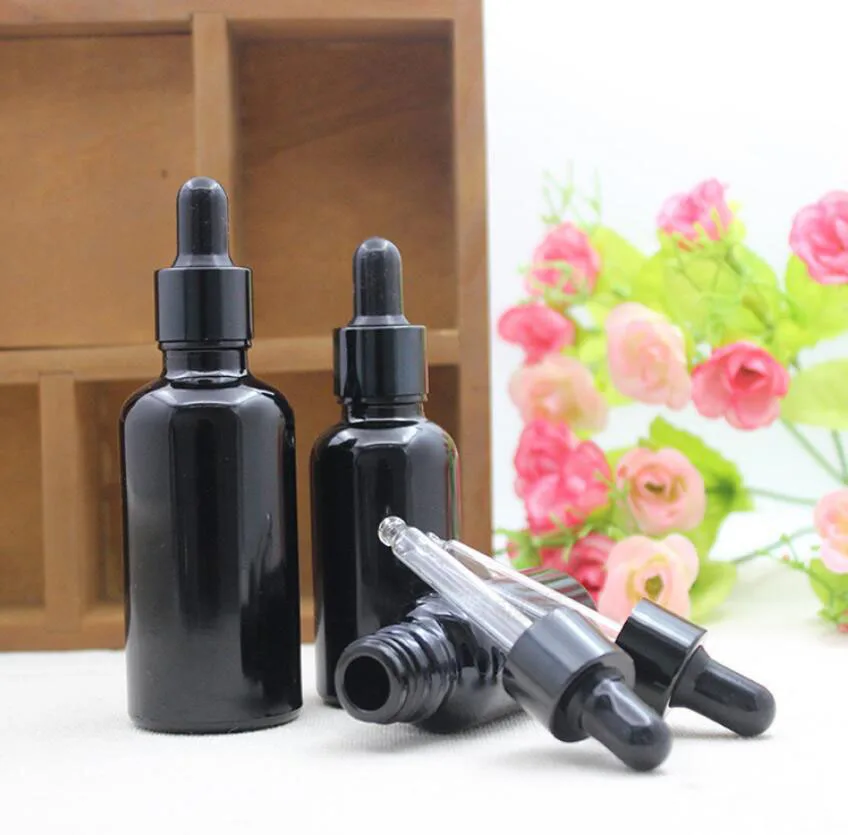 

15ml20ML black glass bottle essential oil liquid serum complex recovery dropper gel serum liquid skin care cosmetic packing