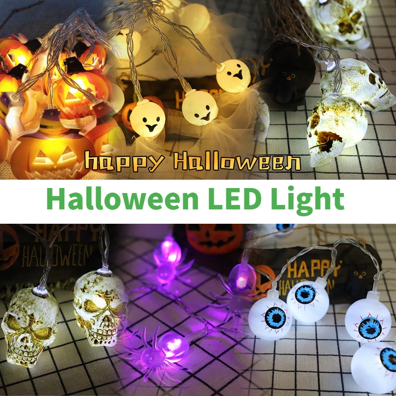 

Halloween Skeleton Bat Light String LED Pumpkin Light String Outdoor Festival Decoration Halloween Ghost Light String 1.5M 10LED