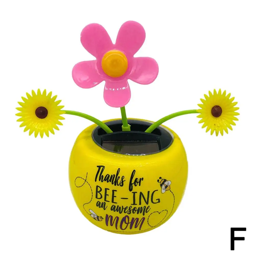 

Танцевальный цветок на солнечной батарее, Подсолнух, украшения для автомобиля с вибрирующей головкой для дома, спальни, украшение приборной панели