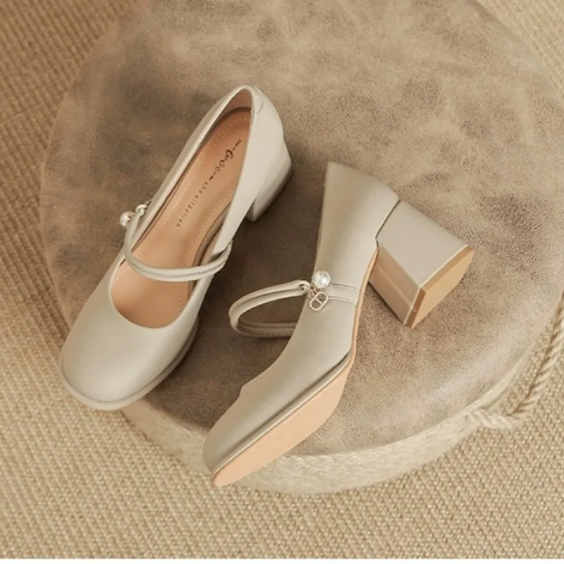 Женские туфли 2023 Брендовые женские мэри джейн на высоком каблуке модные строгие