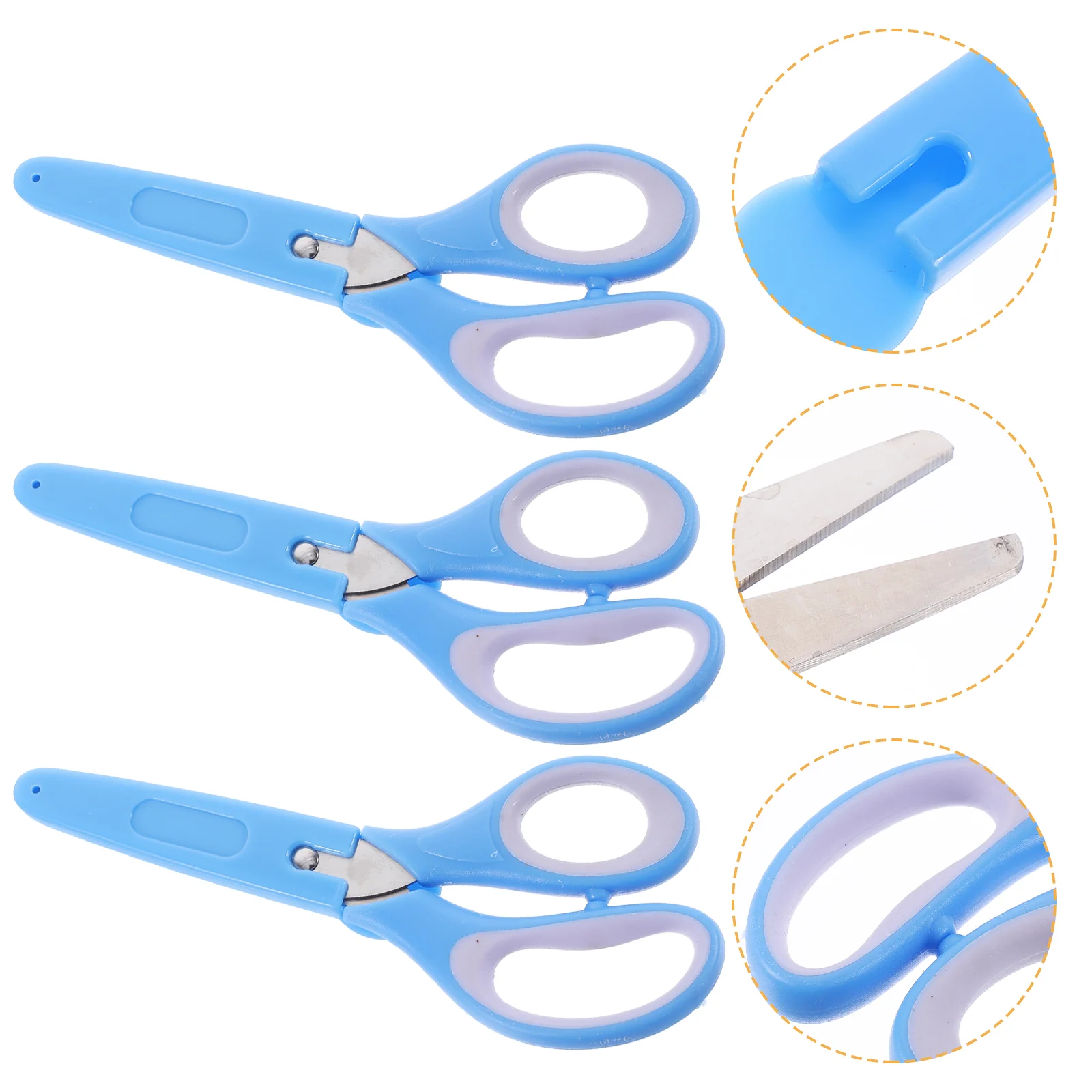 

3pcs Handcraft Scissors Tool Kids Safety Scissors Stainless Steel Scissors Crafts Scissors With Sleeves