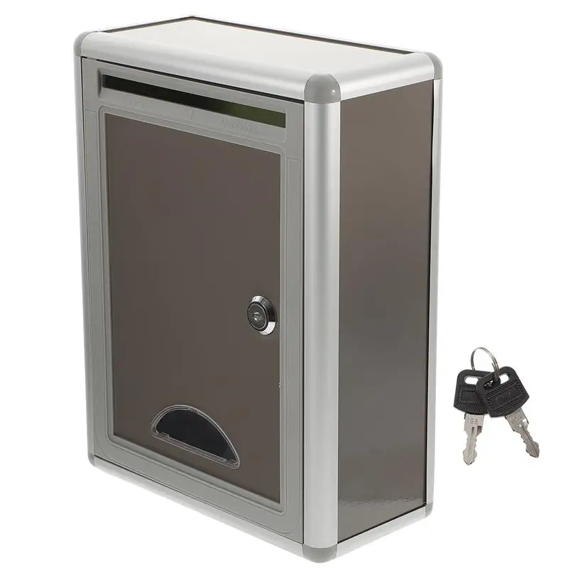 

Small Suggestion Box Mailbox Locked: Wall Hanging Metal Letter Box Office Business Parcel Box for Door Wall Aluminium Alloy