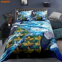 miqiney popular anime demon slayer 3d bedding set duvet cover bedding set bedclothes bed linen set twin full queen king size
