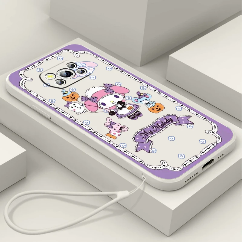 

Kulomi Sanrio Melody Cartoon Liquid Rope Phone Case For Xiaomi Mi Poco M5s M5 X5 X4 X3 M4 M3 F4 F3 GT Pro NFC 5G Soft Cover