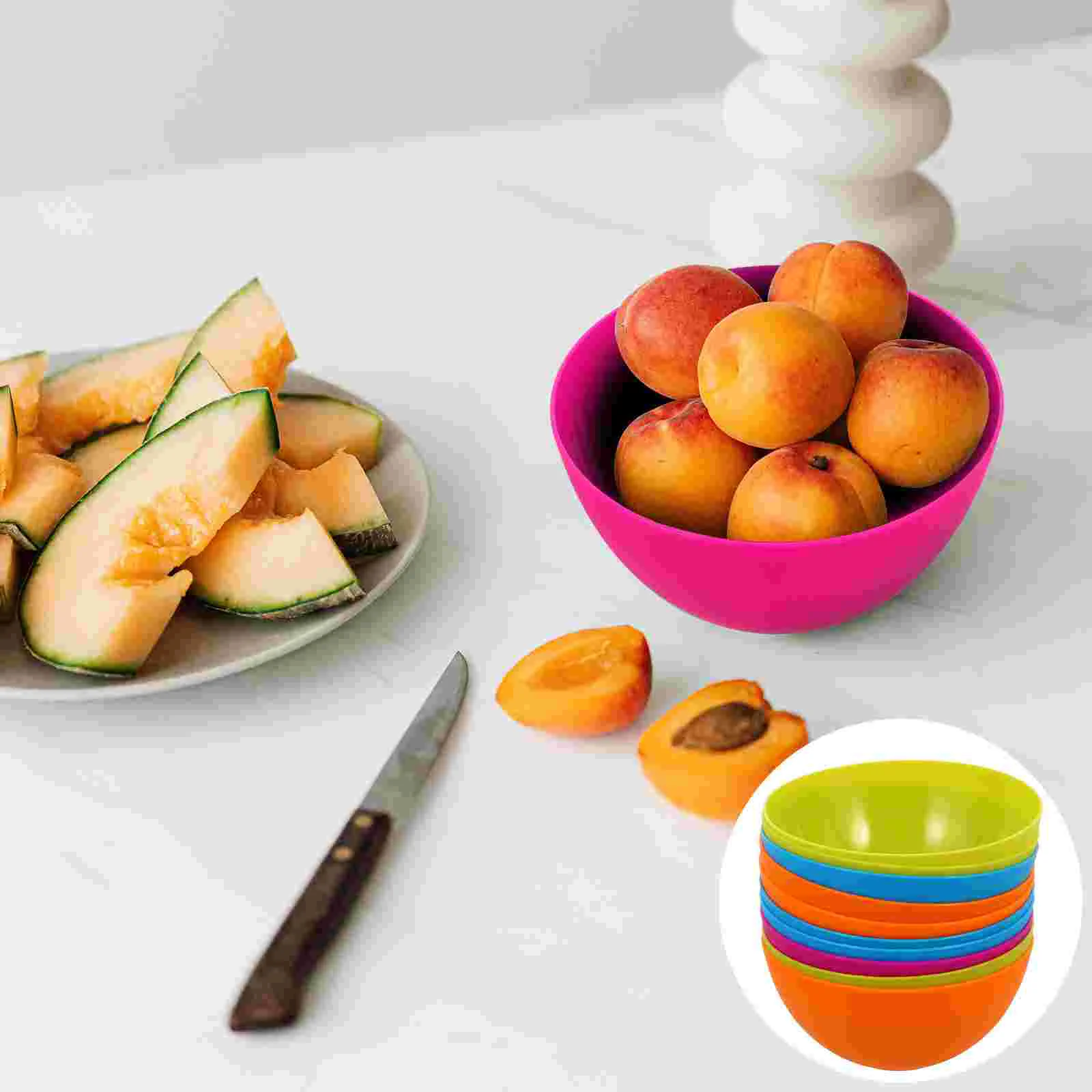 

Bowls Bowl Serving Noodle Plastic Cereal Kitchen Snack Dessert Pasta Salad Rice Soup Unbreakable Lightweight Decorative Color