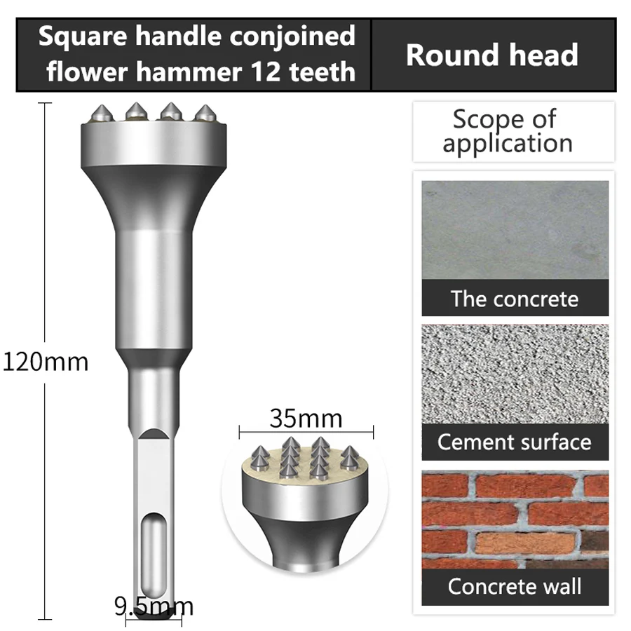 

Цветочный молоток, долото, головка для волос, сверло, цемент, бетонная стена, удар поверхность личи, электрический кирка, электрический молоток, артефакт из сплава