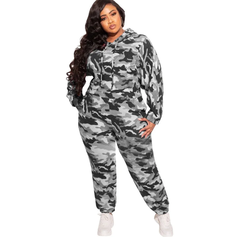 Plus Size Fall Outfits Sweatsuit for Women Clothing 2022 Two Piece Sets Womens Outifits Long Sleeve Tr 3xl 4xl 5xl 6xl