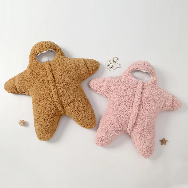

Baby Sleeping Bag Starfish Lambswool Split Leg Sleeping Bag Quilted Thickened Warm Baby Sleeping Bag Anti-Kicking Blanket Winter