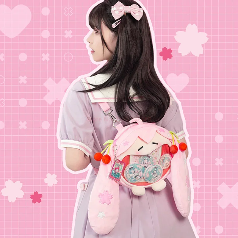 Подлинная плюшевая Наплечная Сумка Hatsune Miku Сакура в цветах Kawaii болезненный пакет