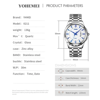 Fashion Men Luxury Stainless Steel Watch Calendar Date Quartz Wrist Watch Watches for Man Business Stainless Clock ???? ??????? Other Image